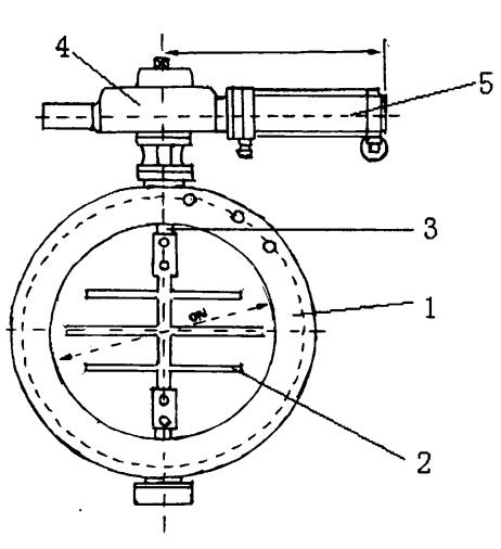 Tsarin tsari na pneumatic karkata farantin ƙurar iska malam buɗe ido bawul