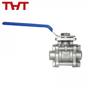 3 pieces manual operated threaded end ball valve