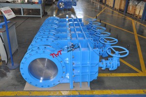 bevel gear flange connection knife gate valve