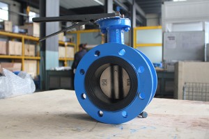 lever operated middle line flanged butterfly valve