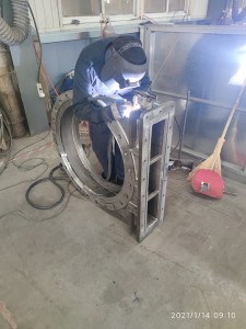 bevel gear flange sambungan knife gate valve