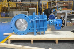 electric actuated PN16 flange connection knife gate valve
