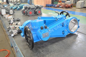 Electric actuated ductile iron V- port knife gate valve