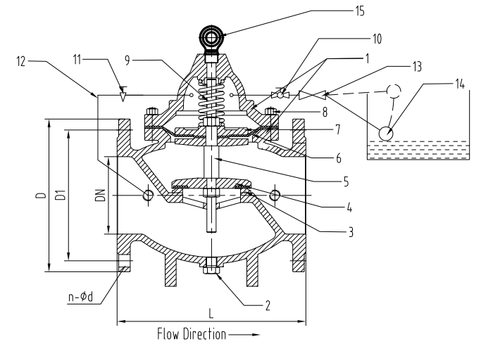 100X Hydraulic float kontrol katup kanggo tingkat banyu