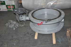 butterfly damper valve with chainwheel operation