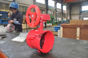 Naka-ukit na dulo ng fire fighting butterfly valve