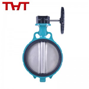 304 Disc Maaaring palitan ng malambot na upuan wafer butterfly valve DN50-DN300 Gearbox