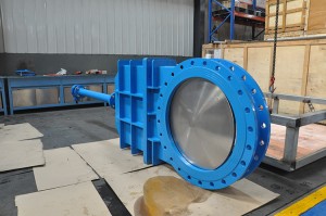 bevel gear flange connection knife gate valve