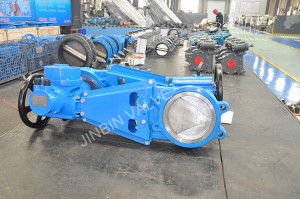 Electric actuated ductile iron V-port knife gate valve
