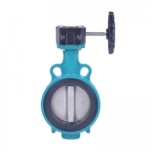 304 Disc Replaceable soft seat wafer butterfly valve DN50-DN300 Gearbox