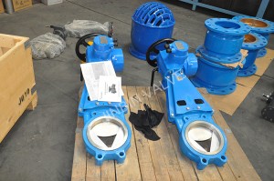 Electric actuated ductile iron V- port knife gate valve