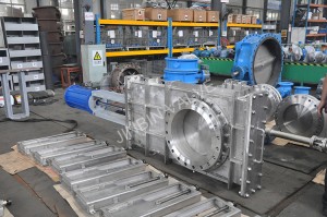 heavy duty double gate air sealed knife gate valve with airbag