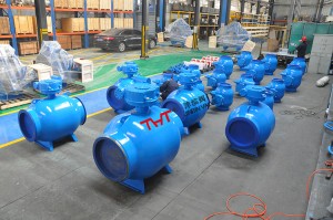 bare shaft carbon steel fixed ball welded ends ball valve