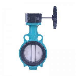 304 Disc Replaceable soft seat wafer butterfly valve DN50-DN300 Gearbox