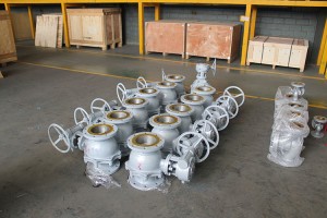 wcb worm gear e ne e sebetsa flanged ball valve