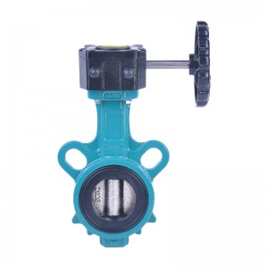 GGG40 Disc Replaceable soft seat wafer butterfly valve DN50-DN300 Gearbox