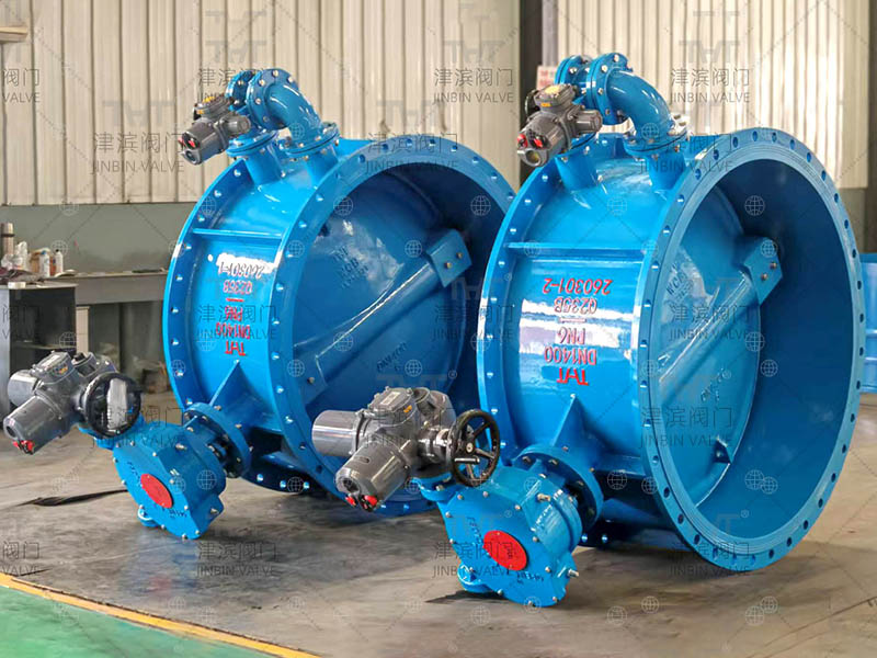DN1400 Electric three way butterfly valve ready for shipment