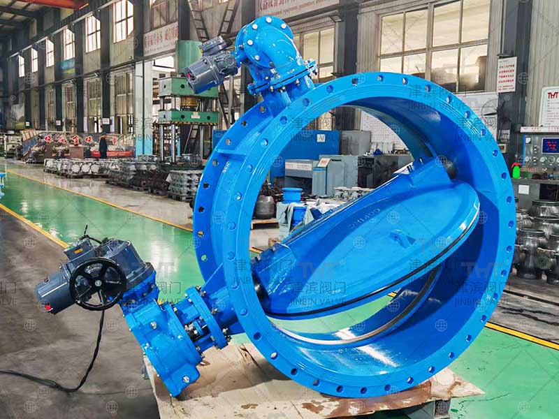 DN1400 Electric three way butterfly valve 2