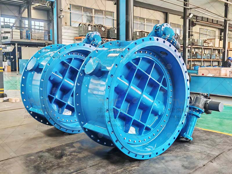 DN1400 Electric three way butterfly valve 4