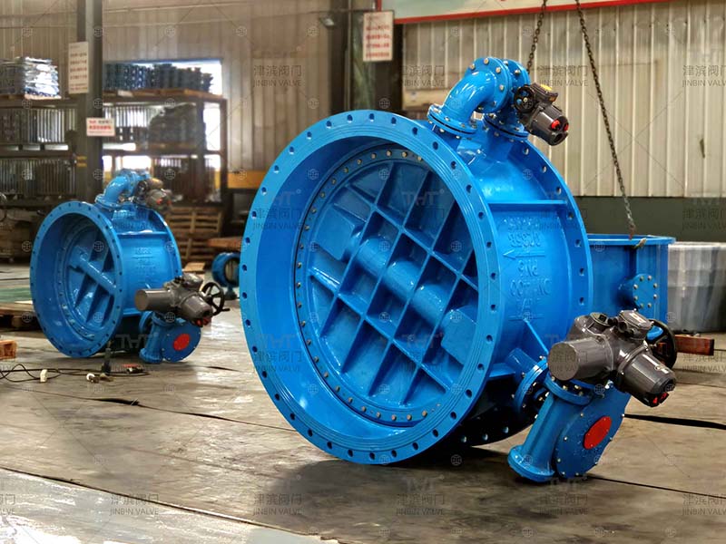 DN1400 electric butterfly valve with bypass