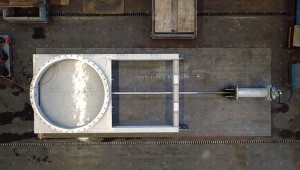 ประตูท่อส่งน้ำแบบหน้าแปลนสแตนเลสขนาดเส้นผ่านศูนย์กลางขนาดใหญ่