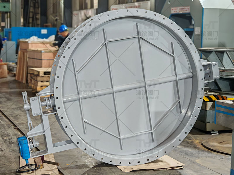 The DN1600 flue gas and exhaust gas air damper valve is in production