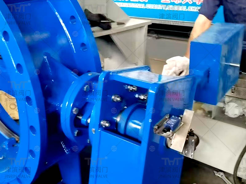 Hydraulic Counterweight Slow Closing Butterfly Valve 4