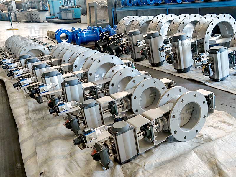 Pneumatic flanged air dampers bulk shipment carbon stainless steel models