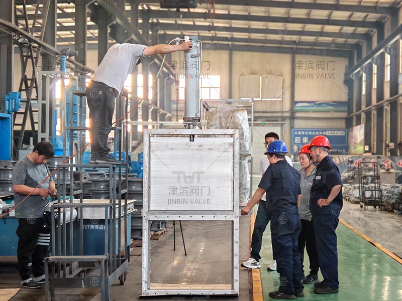 Stainless steel 304 pneumatic slide gate valve passes inspection