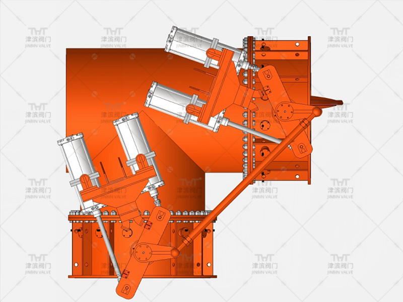 Three-way bypass damper valve: flue gas / air / gas fuel flow reverser