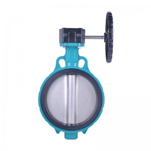 304 Disc Replaceable soft seat wafer butterfly valve DN50-DN300 Gearbox