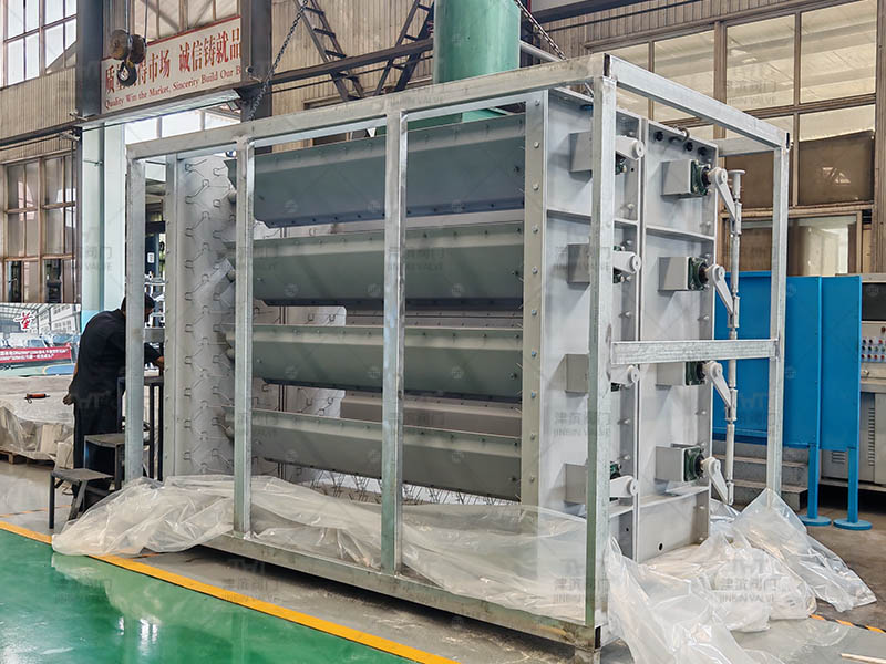 The 2800×4500 carbon steel louver damper is ready for shipment