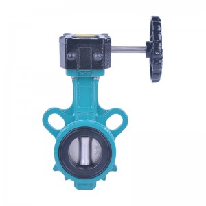 304 Disc Replaceable soft seat wafer butterfly valve DN50-DN300 Gearbox