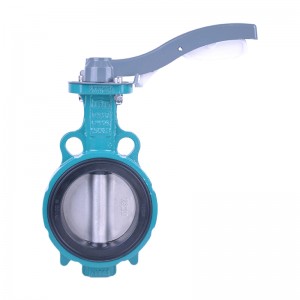 304 Disc Replaceable soft seat wafer butterfly valve DN50-DN150 Lever