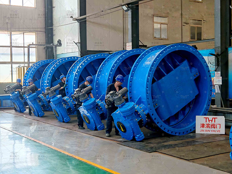 The DN2200 electric double eccentric butterfly valve has been completed