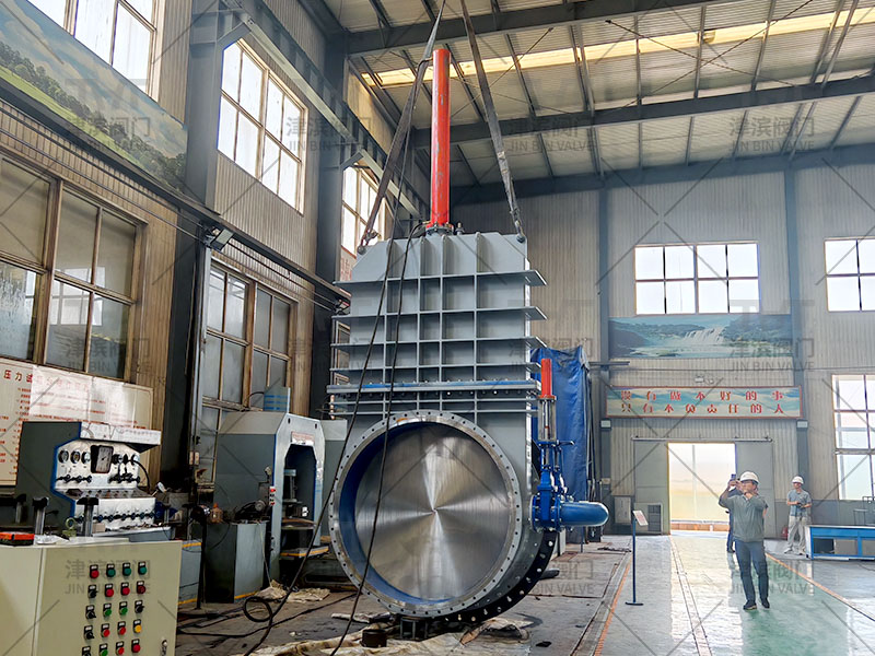 DN1800 hydraulic operating knife gate valve