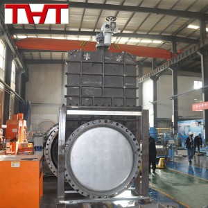 DN1600 ductile iron Bi-directional bonneted knife gate valve