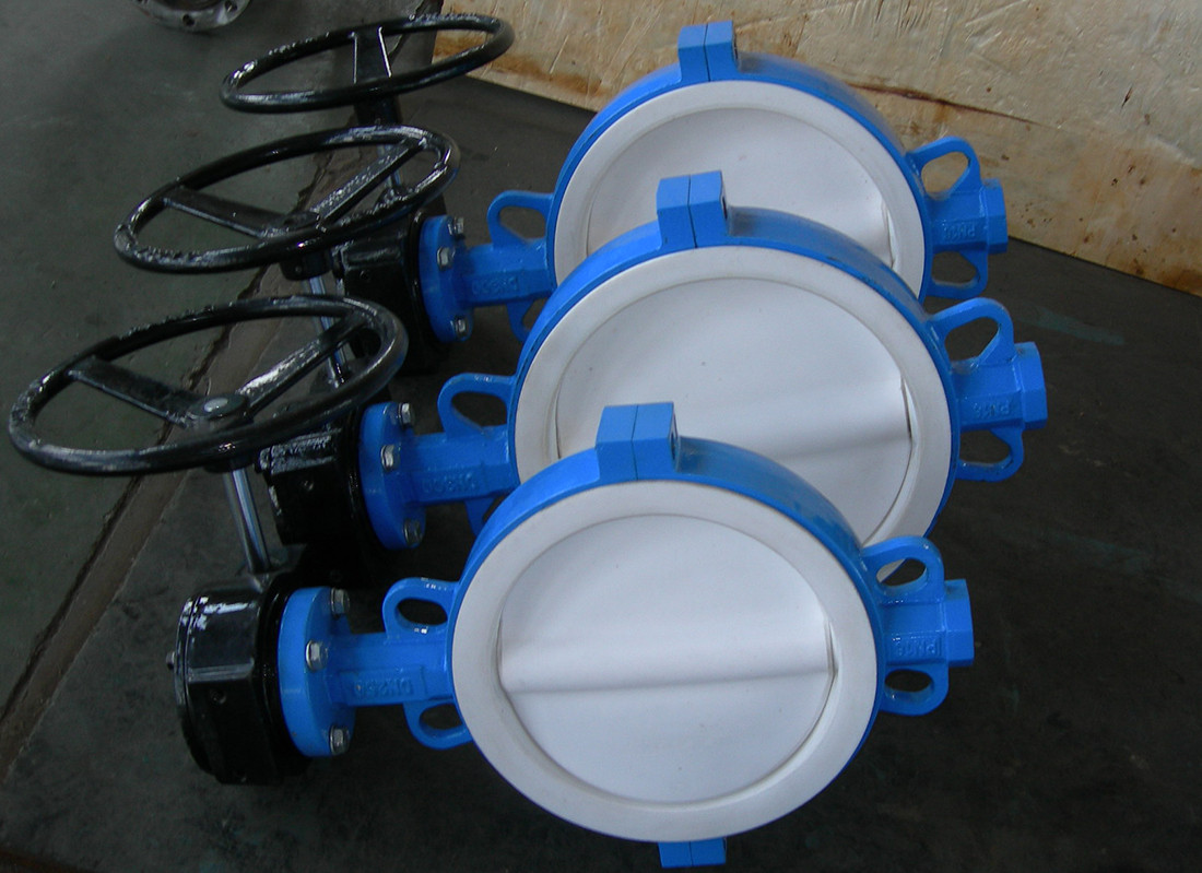 Teflon lined wafer butterfly valve