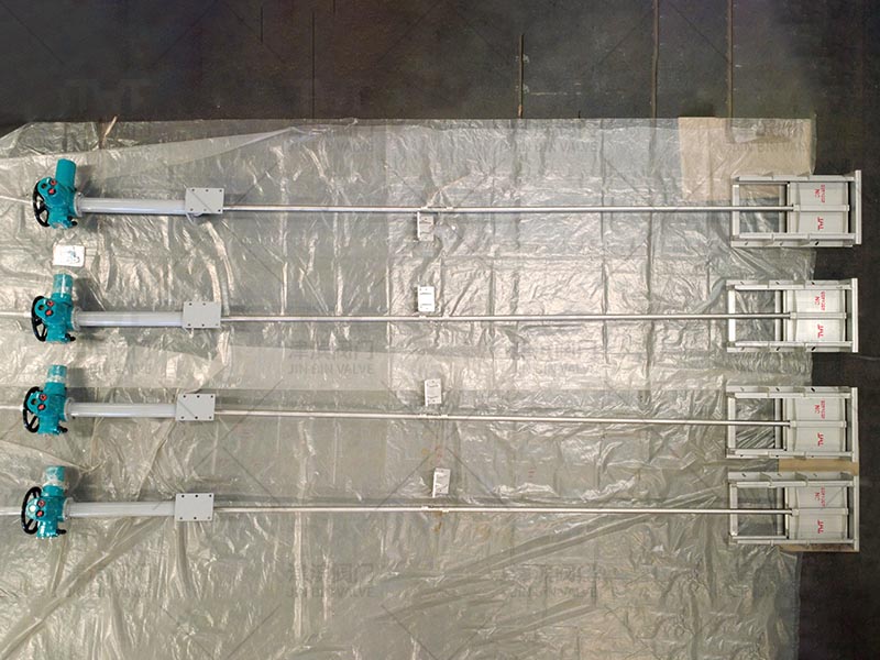 The split wall mounted penstock valve has been completed in production