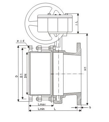 Expansion middle flanged butterfly valve