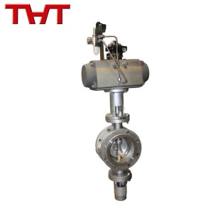 Zero leakage pneumatic stainless steel high temperature butterfly valve
