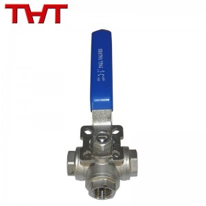 3 way female threaded screw ended ball valve