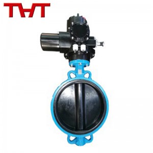 NBR lined wafers end electric butterfly valve factory price