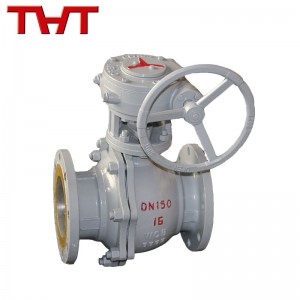 wcb worm gear operated flanged ball valve