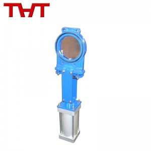 Pneumatic actuated ductile iron knife gate valve