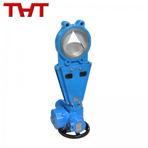 Electric actuated ductile iron V- port knife gate valve